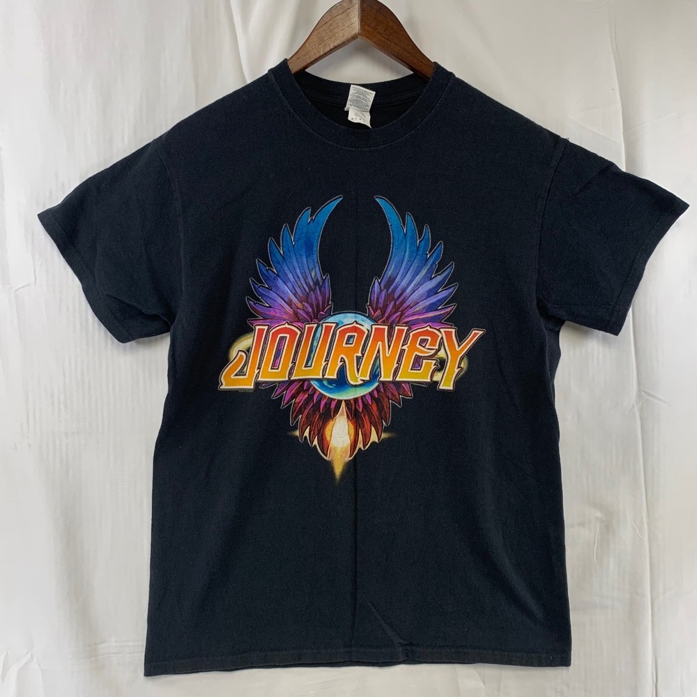 Journey T-Shirt Adult Medium Black 2018 Tour Band Graphic Tee Gildan
